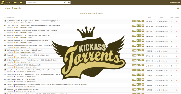 torrent kickass download free Download kickass torrent without account registration free latest.