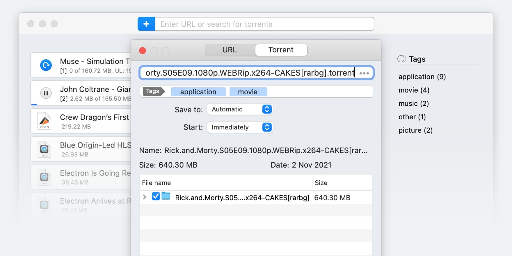 uTorrent for Mac Monterey Folx