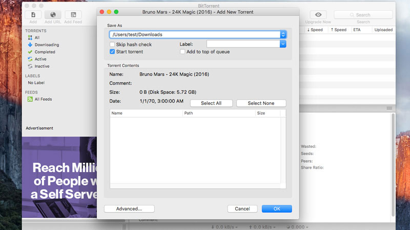 qBittorrent for Mac torrenting app