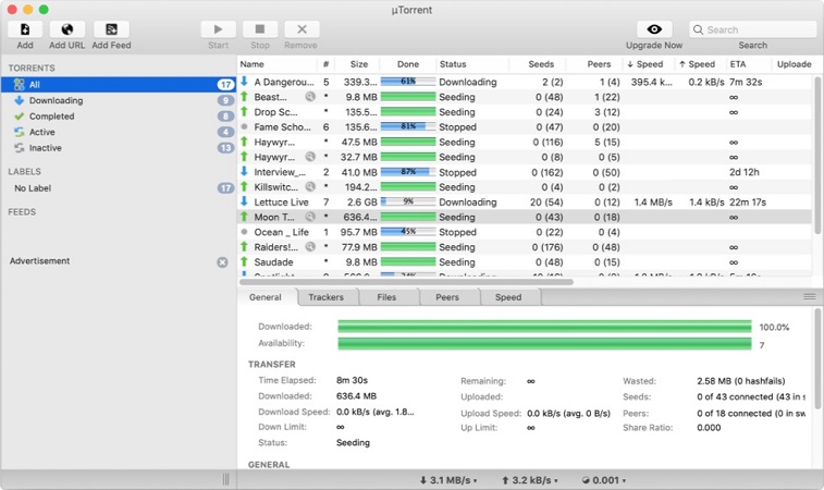 Dado que uTorrent Classic es una aplicación de 32 bits, debe elegir el cliente torrent alternativo para macOS Monterey.