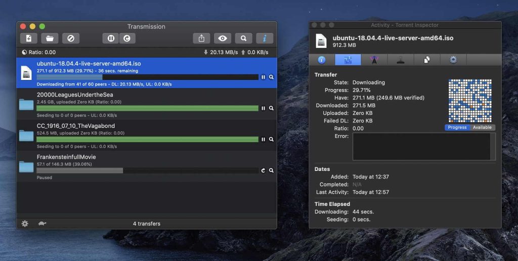Transmission torrent client summary Transmission torrent client summary